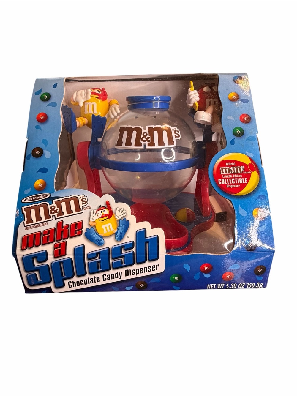 M&M’s Make A Splash Chocolate Candy Dispenser Collectible NIB
